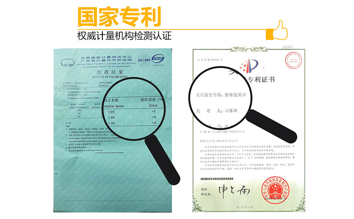 UV能量計(jì)檢測證書