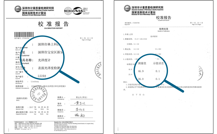 光澤度儀計量證書